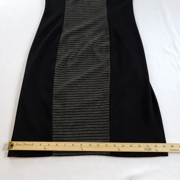 BB Dakota Dress Bodycon Womens Large Black Gray Striped Sleeveless Style BE25803 - Picture 5 of 11